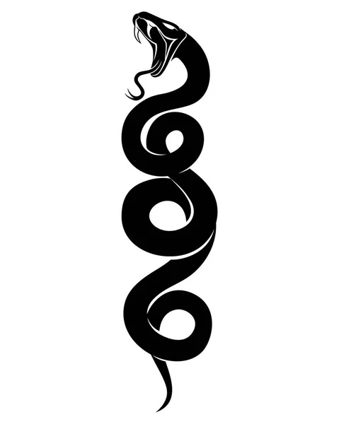 白色背景下的黑蛇标志 — 图库矢量图片
