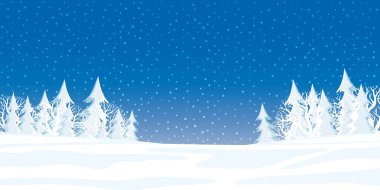 Güzel orman ve kar kış manzara.