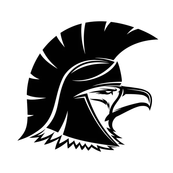Bald Eagle Spartan Helmet White Background — Stock Vector