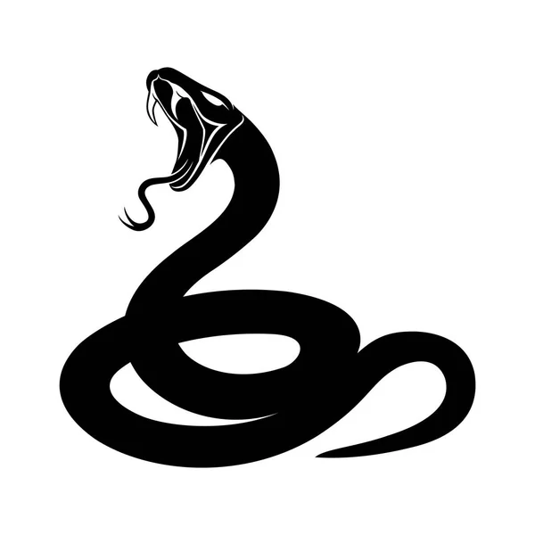 Signe Serpent Noir Sur Fond Blanc — Image vectorielle