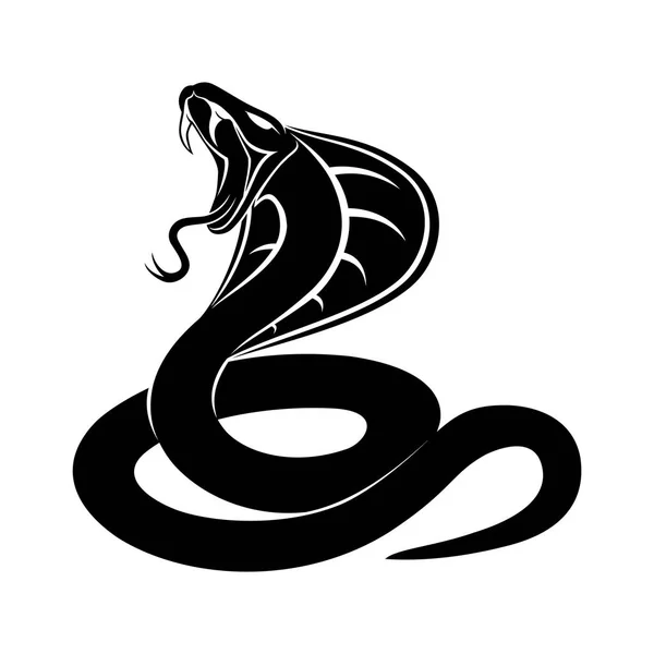 白色背景眼镜蛇蛇标志 — 图库矢量图片