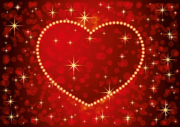 Banner Vermelho Com Coração Vermelho Para Dia Dos Namorados — Vetor de Stock