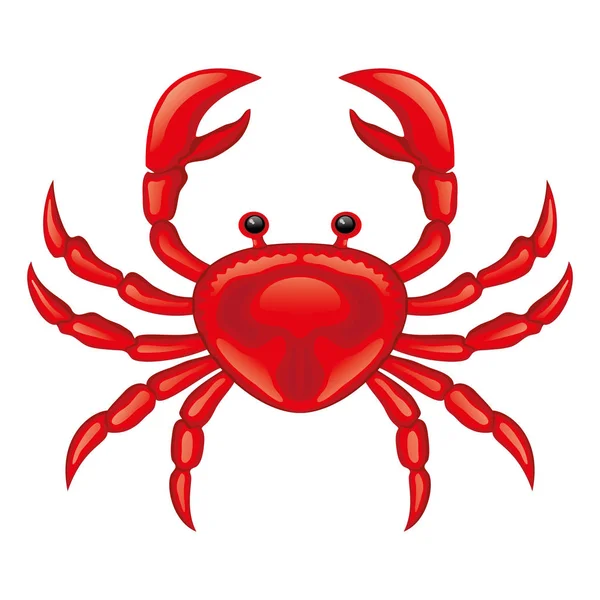 Red Crab Icon White Background — Διανυσματικό Αρχείο