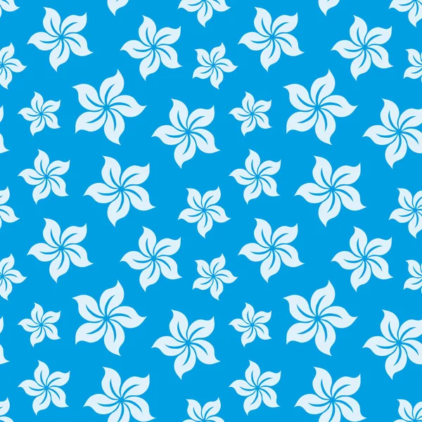 Patrón Con Flores Sobre Fondo Azul Para Fondo Sin Costuras — Vector de stock