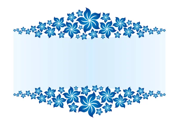 Card Blue Flowers White Background — Stock Vector