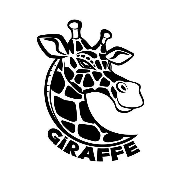 Girafa Sinal Preto Fundo Branco —  Vetores de Stock