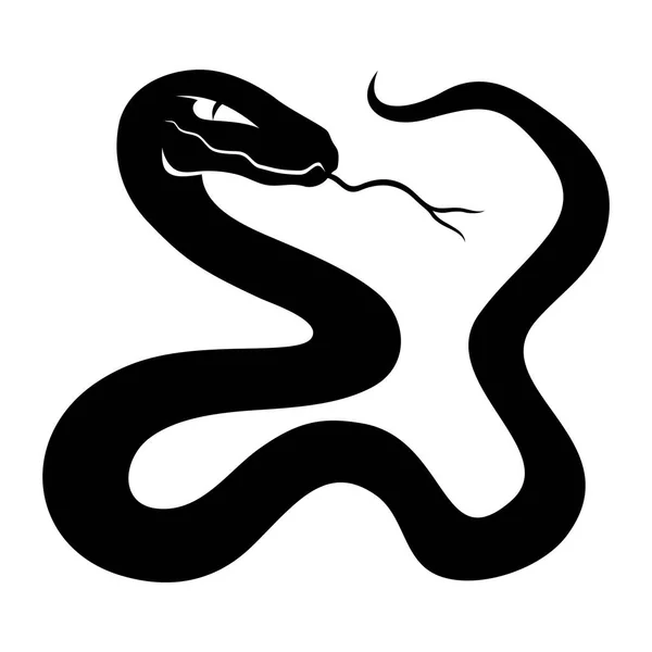 Panneau Serpent Noir Sur Fond Blanc — Image vectorielle