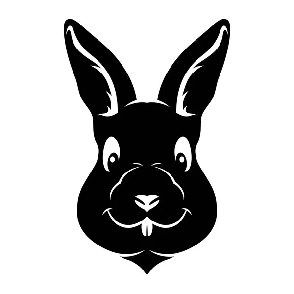 Black Rabbit Sign White Background — Stock Vector