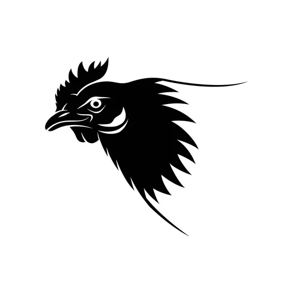 Black Chicken Sign White Background — Stock Vector