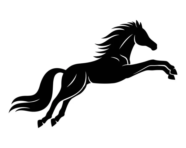 Panneau Cheval Noir Sur Fond Blanc — Image vectorielle