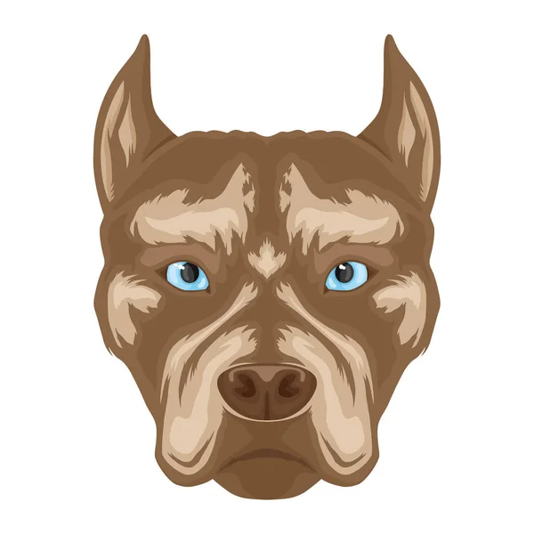 Perro Raza Pit Bull Terrier Signo Sobre Fondo Blanco — Vector de stock