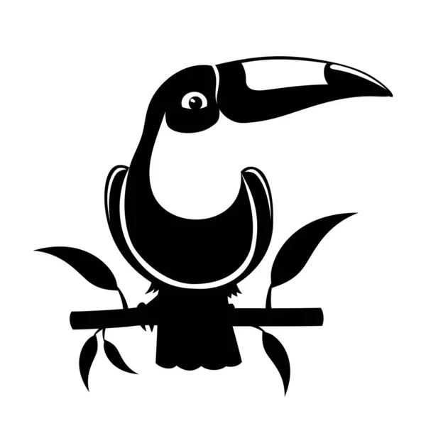 Черный Тукан Знак Птицы Белом Фоне — стоковый вектор