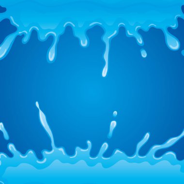 Su sıçraması ve mavi arka plan üzerine damla.