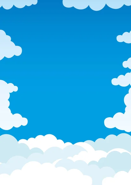 Banner Vertical Con Nubes Cielo Azul — Vector de stock
