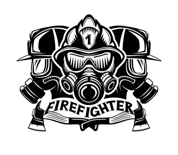 消防士は白い背景にサイン — ストックベクタ