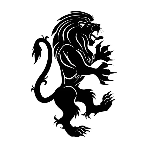 Lion Noir Signe Sur Fond Blanc — Image vectorielle