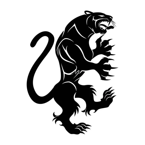 Черная Пантера Знак Белом Фоне — стоковый вектор