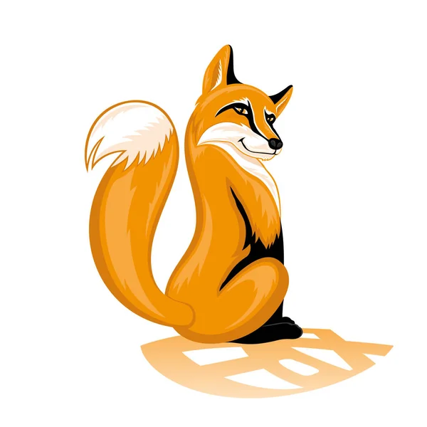 Renard Orangé Sur Fond Blanc — Image vectorielle