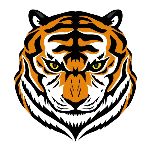 Angry Tiger Sign White Background — Stock Vector
