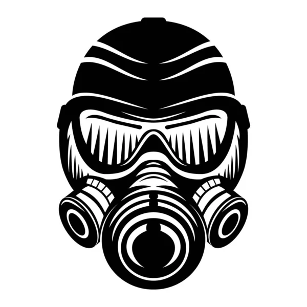 Black Gas Mask Sign White Background — Stock Vector