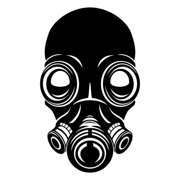 Black Gas Mask Sign White Background — 스톡 벡터