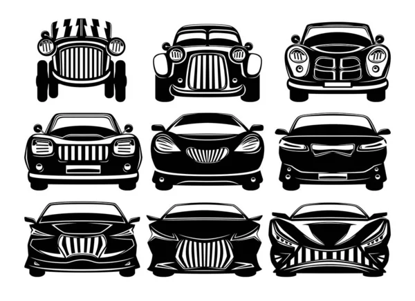 Car Evolution Vehicle Set White Background — Stock Vector