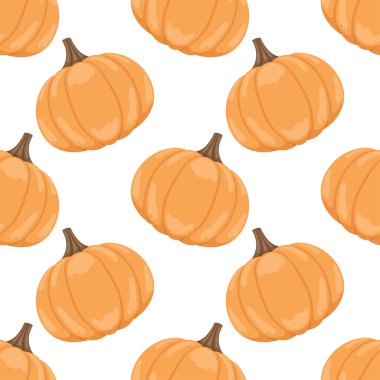 Beyaz arkaplanda balkabakları olan kusursuz desen.