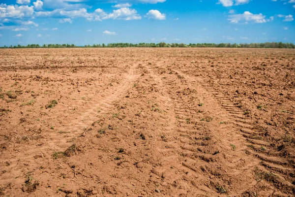 Plogad jordbruk fält — Stockfoto