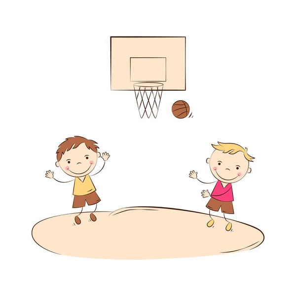 Funny jugadores de baloncesto — Vector de stock