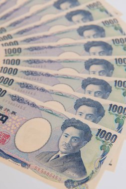 Japon Yeni, beyaz arka plan üzerinde 1000 yen , Japon para birimi ye