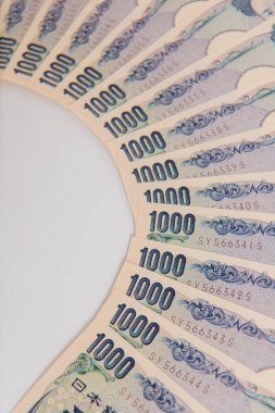 Japon Yeni, beyaz arka plan üzerinde 1000 yen , Japon para birimi ye