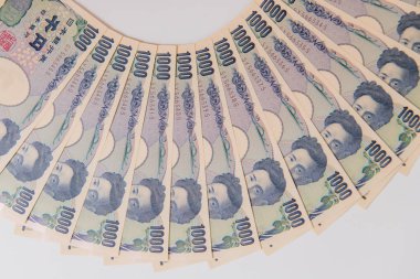 Japon Yeni, beyaz arka plan üzerinde 1000 yen , Japon para birimi ye
