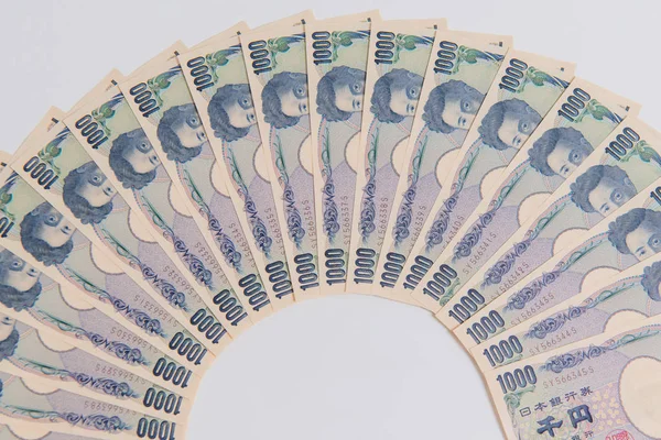 Japán jen, 1000 ¥ fehér alapon, Japán valuta ti — Stock Fotó
