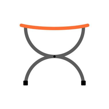 Yürüyüş ve seyahat için katlanabilir kamp sandalyesi. Vektör.