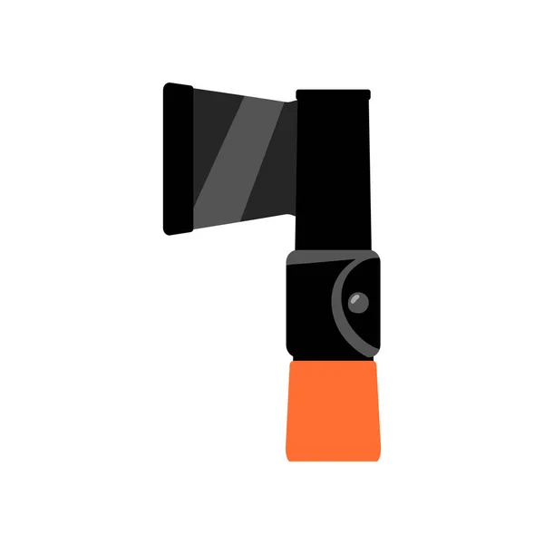 黑色斧头 有橙色柄 用于徒步旅行 — 图库矢量图片