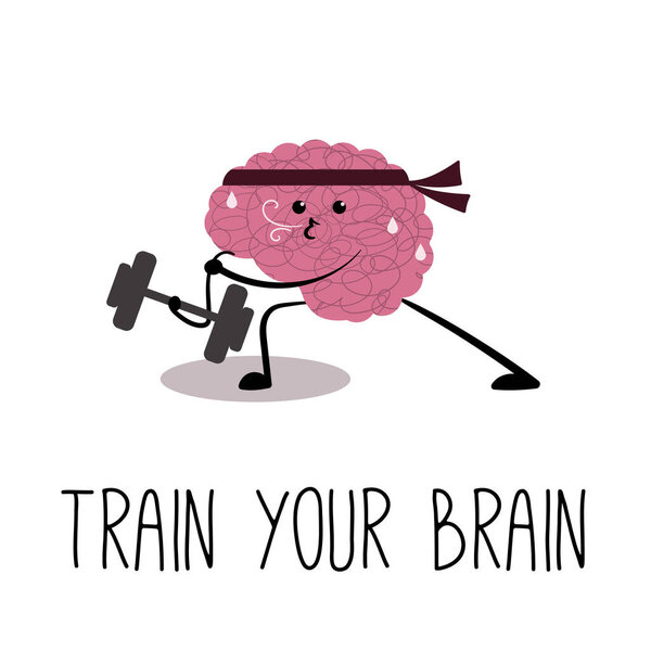 Мозг пытается стать сильнее. Иллюстрация, посвященная Всемирному дню психического здоровья.