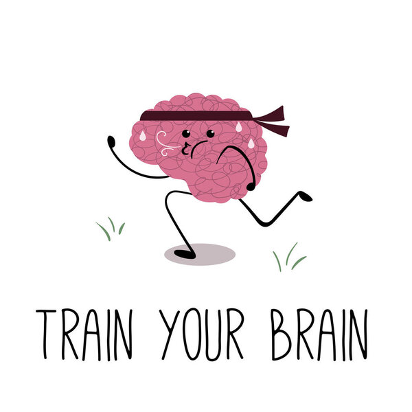 Мозг пытается стать сильнее. Иллюстрация, посвященная Всемирному дню психического здоровья.