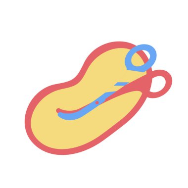 Tıbbi banyo, bardak ve makas. Tıbbın konsept klipleri. Vektör çizimi. Çizgi film düz stili.