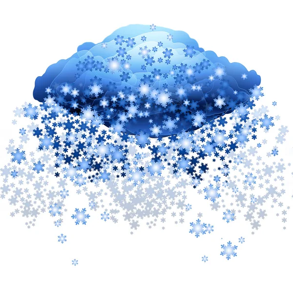 Isolated Cloud White Background Snowflakes — Stock Photo, Image