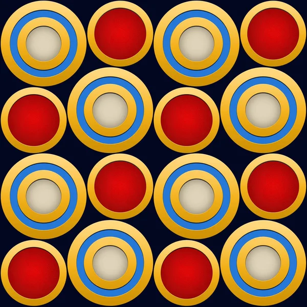 Κομψό Μοτίβο Εντυπωσιακά Χρυσά Δαχτυλίδια Κόκκινο Μπλε Μπεζ Και Σκούρο — Φωτογραφία Αρχείου