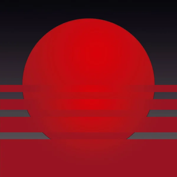 Stilisierte Hochauflösende Darstellung Des Sonnenuntergangs Rot Und Dunkelgrau lizenzfreie Stockbilder