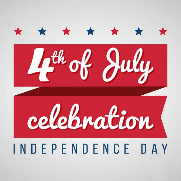 Celebração Julho Dia Independência Com Fitas Estrelas Pronto Para Usar —  Vetores de Stock