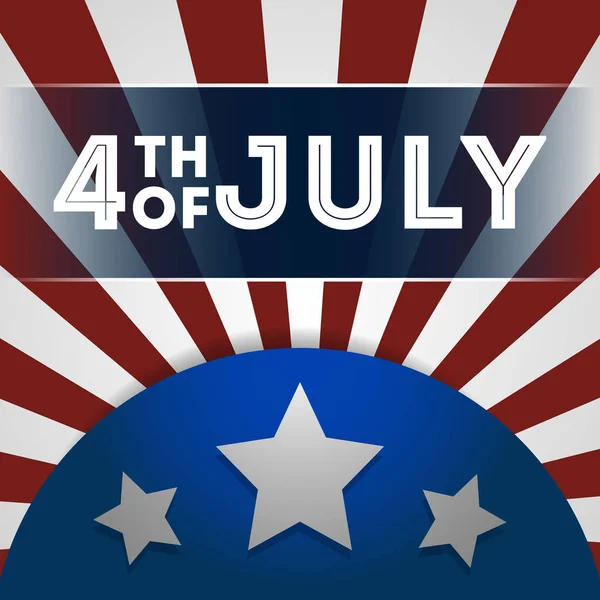 Temmuz Kırmızı Beyaz Çizgiler Beyaz Yıldızlar Birleşik Devletler Bağımsızlık Günü — Stok Vektör