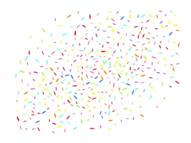 Çok renkli altıgen şekil konfeti ışık. 