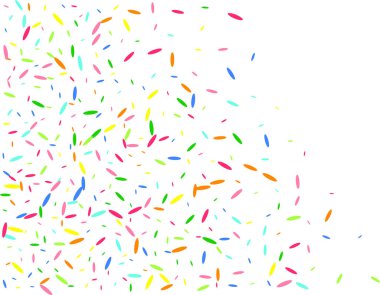 Çok renkli altıgen şekil konfeti dekorasyon. 