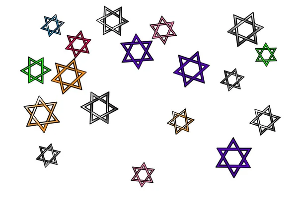 Confettis colorés David étoiles, numérique . — Image vectorielle