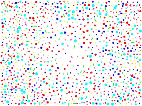 Hexágonos de confete coloridos, estrelas, ovais — Vetor de Stock
