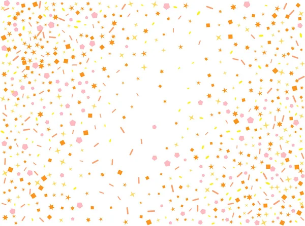 Färgade konfetti hexagoner, stjärnor, ovaler rymden. — Stock vektor