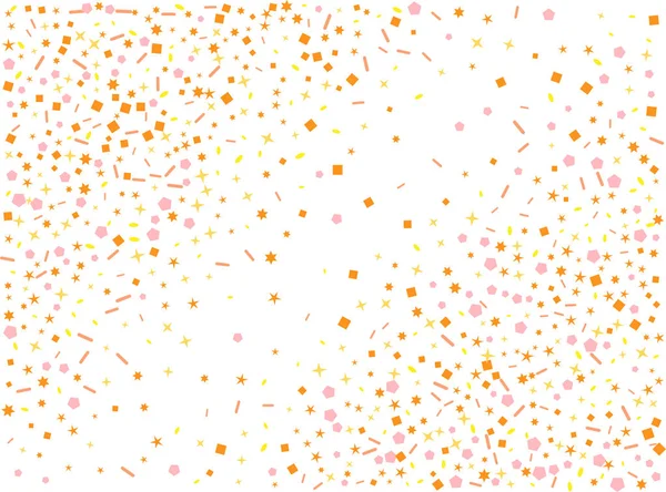 Hexagones de confettis colorés, étoiles, ovales rayonnants . — Image vectorielle