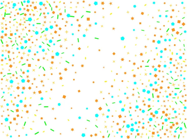 Kolorowe sześciokąty konfetti, gwiazdy, owale — Wektor stockowy